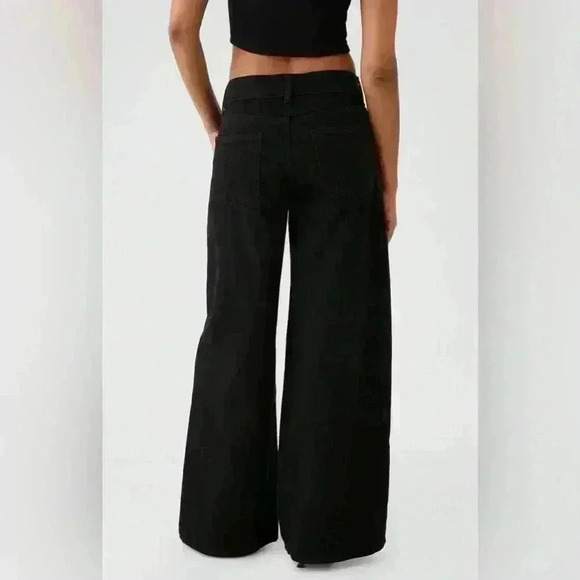NWT Gap Mid Rise UltraSoft Baggy Wide Leg Jeans~ Black ~ 12 /31 - Picture 4 of 12